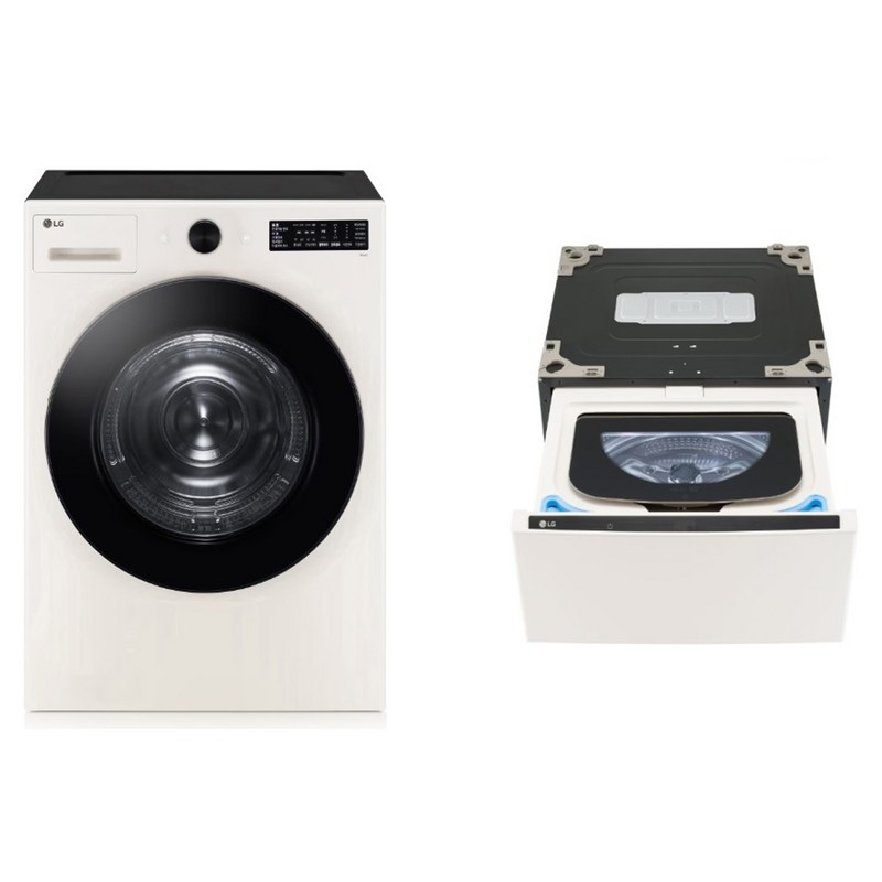 LG전자 트롬 오브제컬렉션 미니워시 + 건조기 RG19ENX 4kg + 19kg 방문설치, 네이처 베이지 1