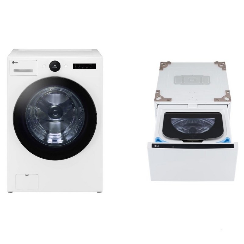 LG전자 트롬 오브제컬렉션 세탁기 + 트윈 미니워시 세트 FX25WSRX 25kg + 4kg 방문설치, 화이트(세탁기), 릴리 화이트(미니워시) 1