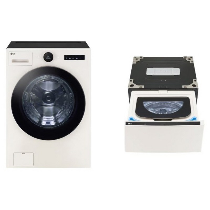 LG전자 트롬 오브제컬렉션 세탁기 25kg + 미니워시 4kg 세트 FX25ENRX 방문설치, 네이처 베이지 1