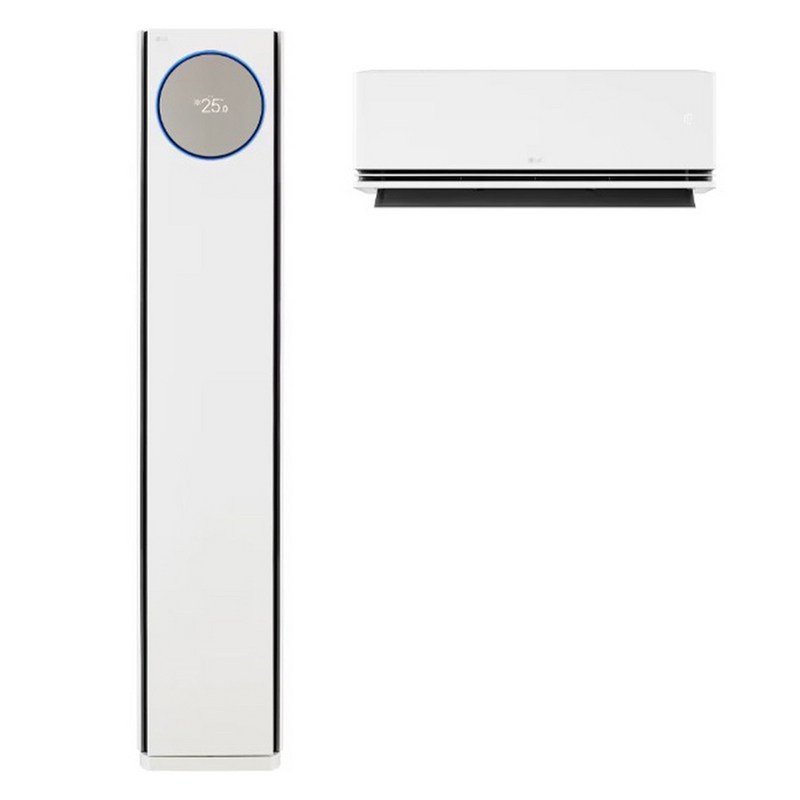 LG전자 인버터 58.5㎡(17.7평)+18.7㎡(5.7평) 휘센 오브제컬렉션 타워I 2in1 9시리즈 에어컨 실내기 세트 방문설치, FQ18FN9HE2M, 매립배관형 1