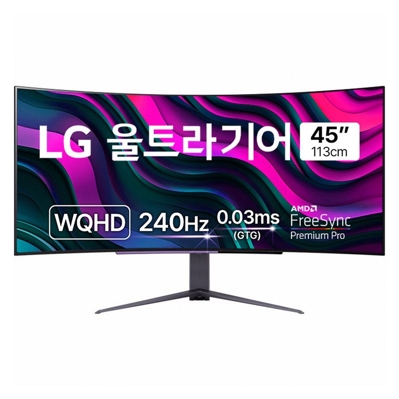LG전자 WQHD 울트라기어 게이밍 커브드 모니터, 113cm, 45GS96QB 1