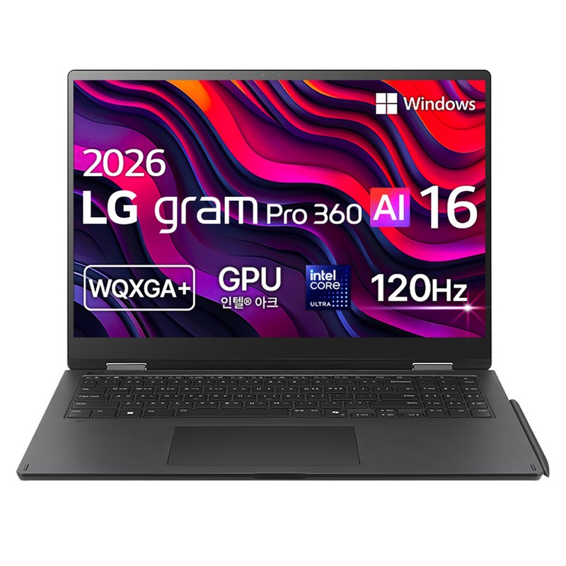 LG전자 2026 그램 프로 360 AI 16 코어 Ultra7, 옵시디안 블랙, 16T95TP-KD7BK, 1TB, 32GB, WIN11 Home 1