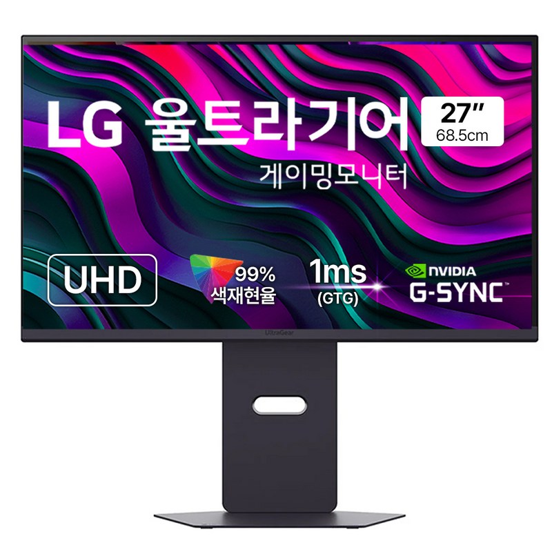LG전자 4K UHD 울트라기어 게이밍 모니터 방문설치, 68.47cm, 27G850A 2