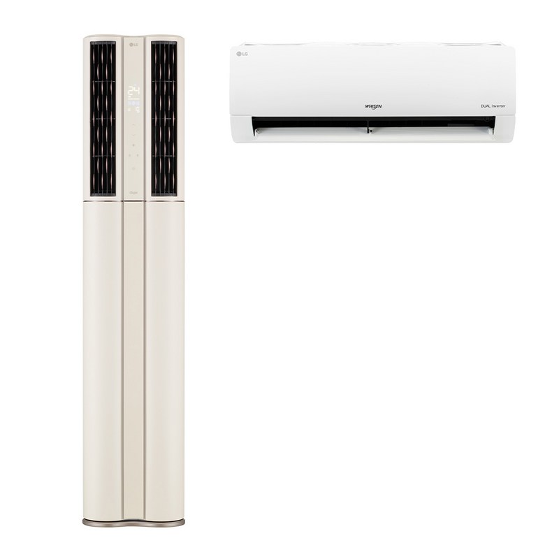 LG 인버터 58.5㎡(17.7평) + 18.7㎡(5.7평) 휘센 오브제컬렉션 멀티형 일반배관 듀얼에어컨 FQ18DCDBB2 방문설치, FQ18DCDBB2(카밍베이지) 1