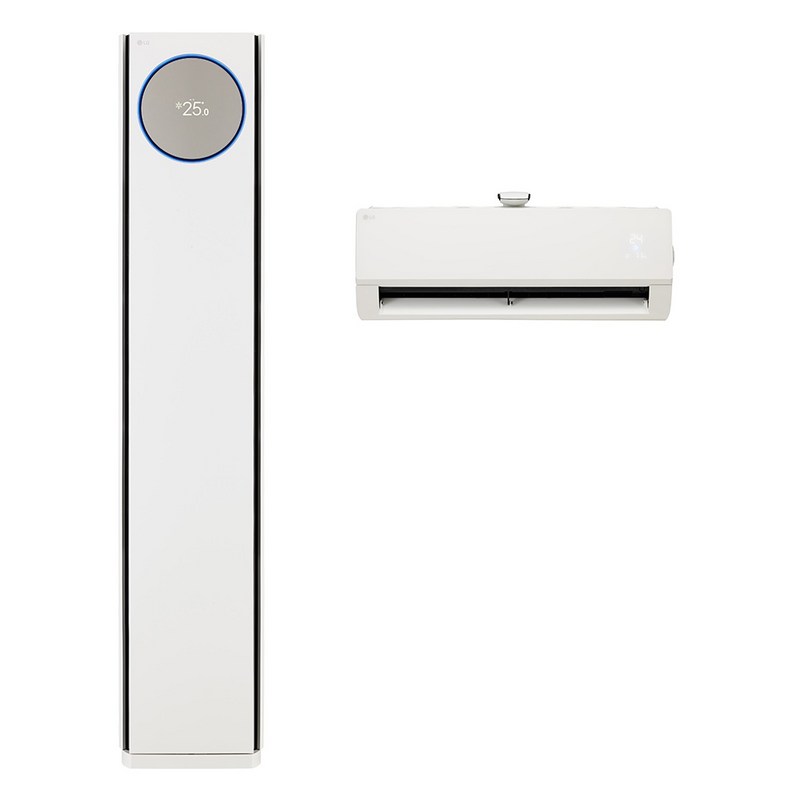 LG 65.9㎡(20평) + 18.7㎡(5.7평) 휘센 오브제컬렉션 타워에어컨 2in1 프리미엄 크림 화이트 일반배관형 FQ20PDNHA2 방문설치, FQ20PDNHAN 1