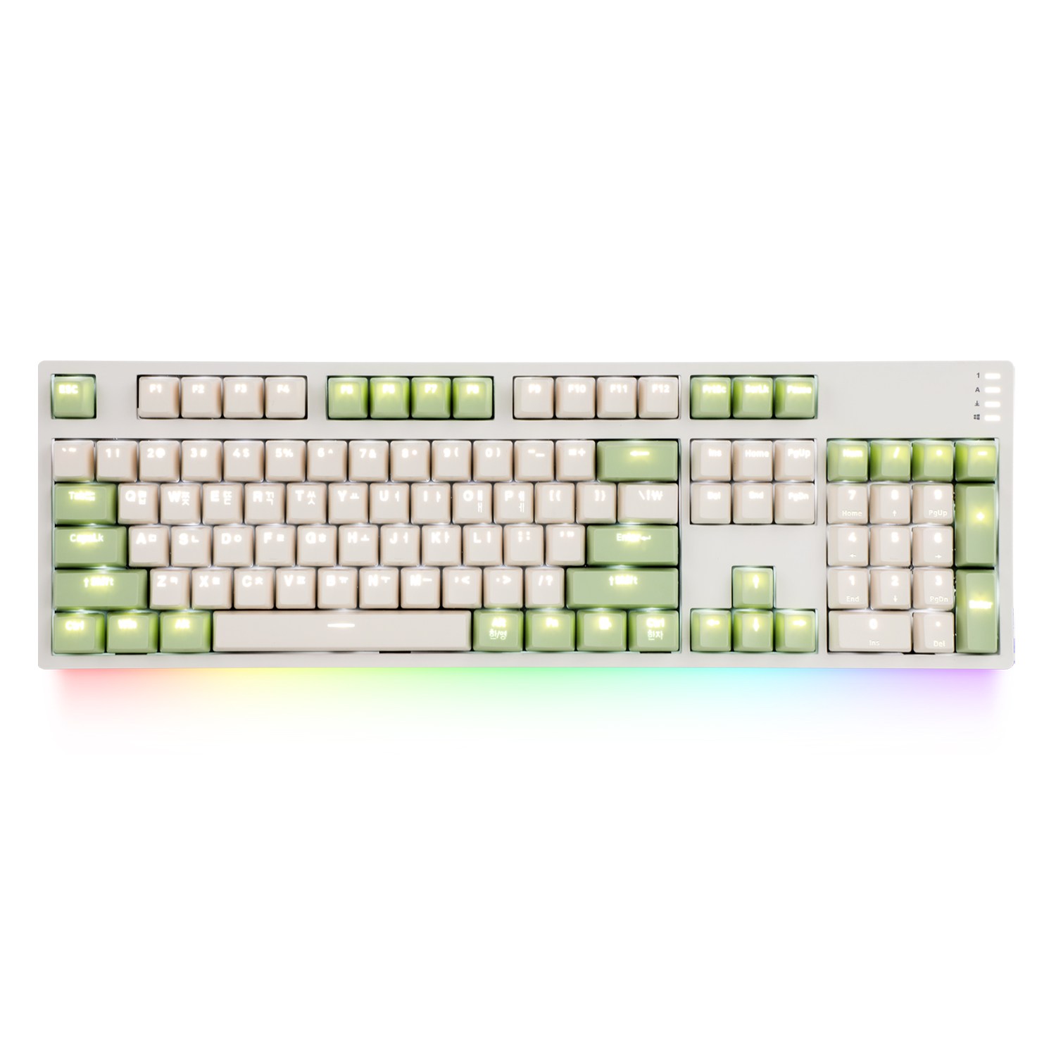 COX CY104 RGB BAR 게이트론 기계식 키보드 갈축, 일반형, 크림 그린 - C