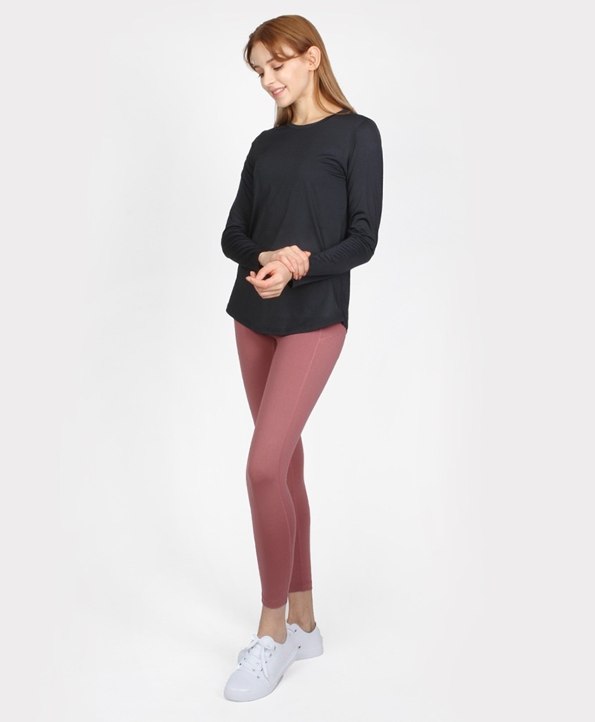 녹족 여성용 요가 필라테스용 제시카 긴팔티 - thumb image