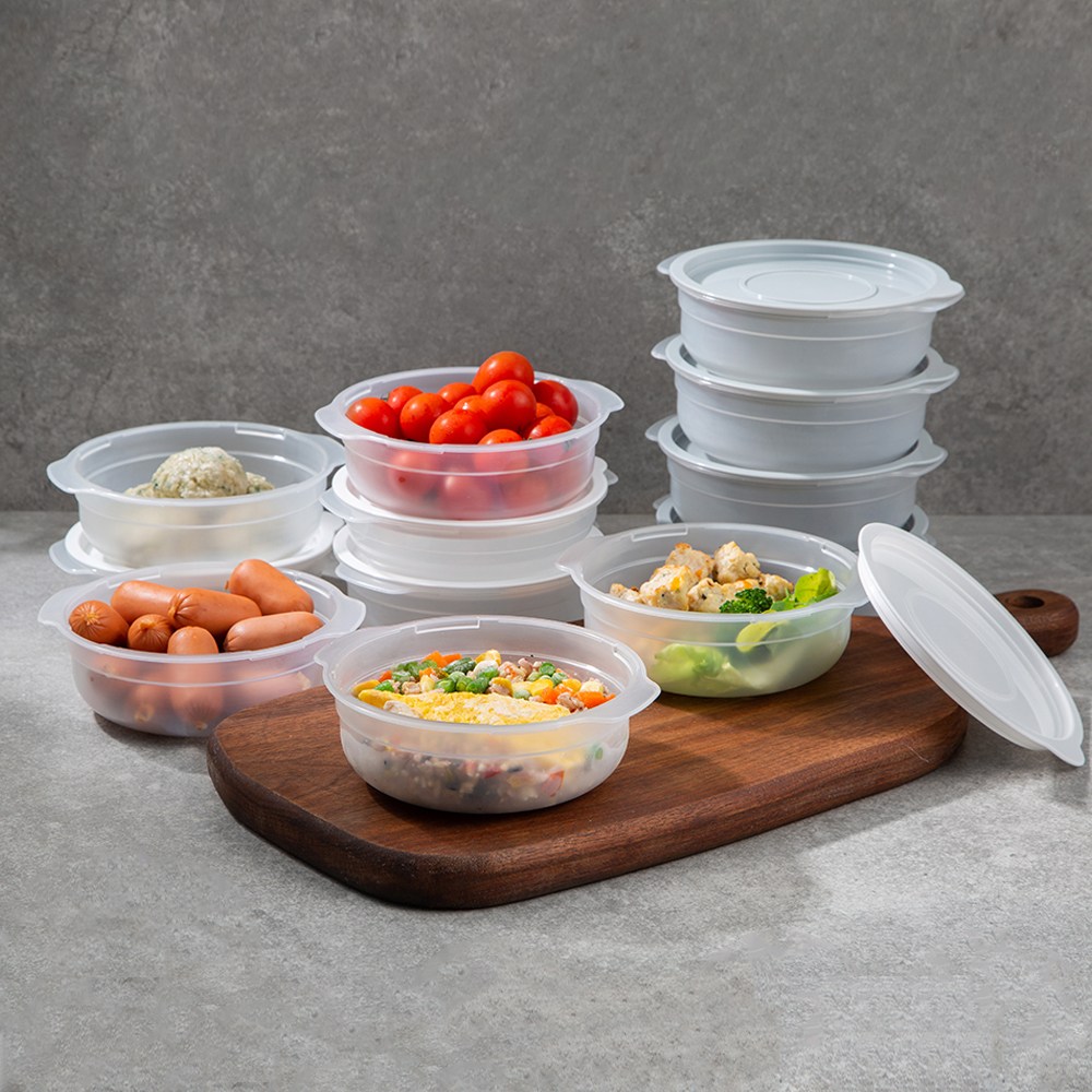 코멧 키친 전자레인지용 보관용기 450ml, 1세트, 그레이6개+화이트6개 - thumb image