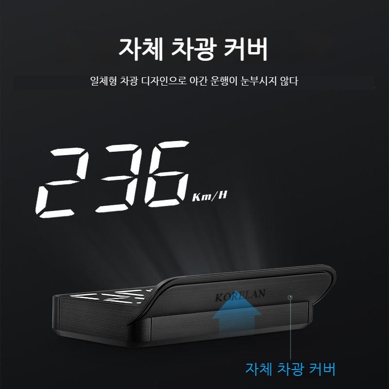 [본토출하]차량용 헤드업 디스플레이 M3 OBD타입 자동차 HUD 속도 200+ 보이기 자동 조절 밝기, 1개 - thumb image