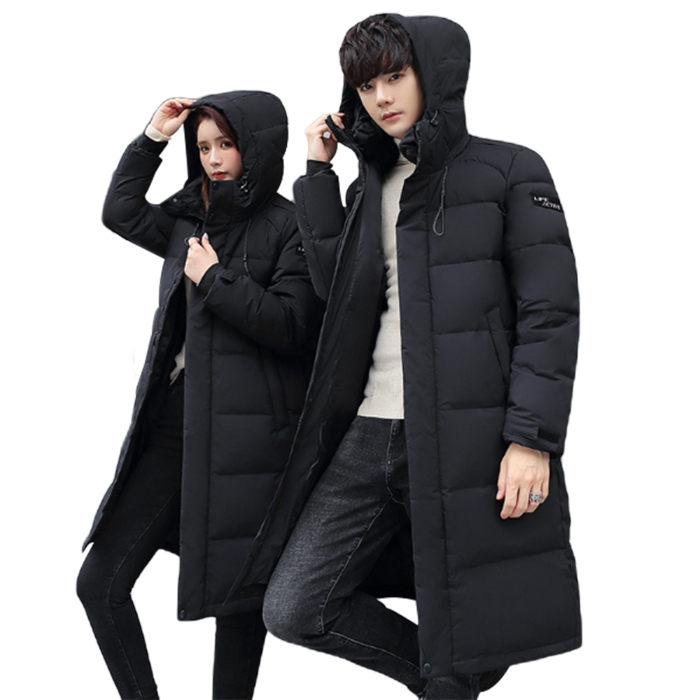 남녀공용 덕다운 후드 롱패딩 오리털 파카 - thumb image