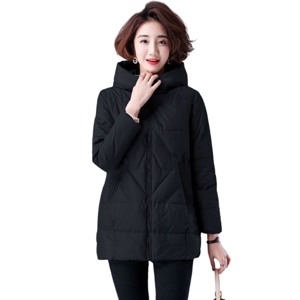 WEIHAN 여성 경량패딩 점퍼 루즈핏 숏패딩 아우터 겨울 빅사이즈 40 50대 - thumb image