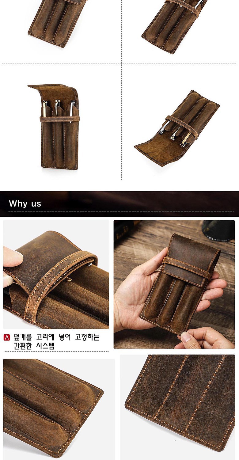 CONTACT'S FAMILY Handmade Fountain Pen Case Leather For