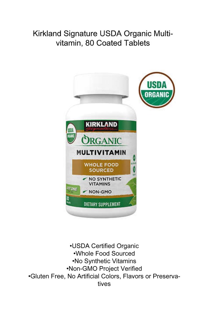 커클랜드 유기농 멀티비타민 80정 (태블릿) Kirkland Signature Organic Multivitamin (80